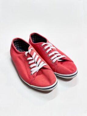 FRED PERRY Women's Size 6 Tomato Red Canvas Sneakers Trainers Casual Shoes Flats